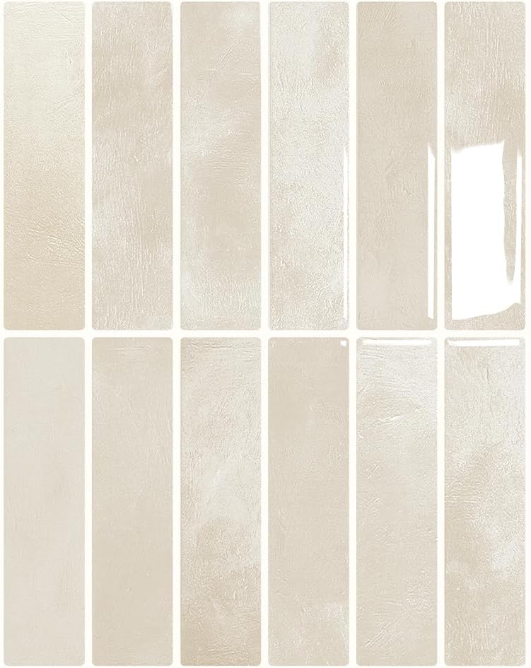 DaGou Peel and Stick Backsplash 3D Wall Tiles,Self-Adhesive,Oil Proof,Waterproof, Removable Wall Panels for Kitchen & Bathroom,Modern Design, Easy Install (10.7ft，12x9 inch,14 Pack) (Beige) - Image 1